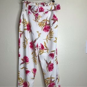 Vintage Floral Trousers Dress Pants